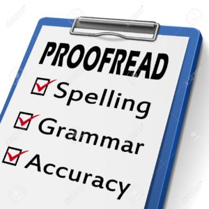 proofreading for grammar, spelling and accuracy