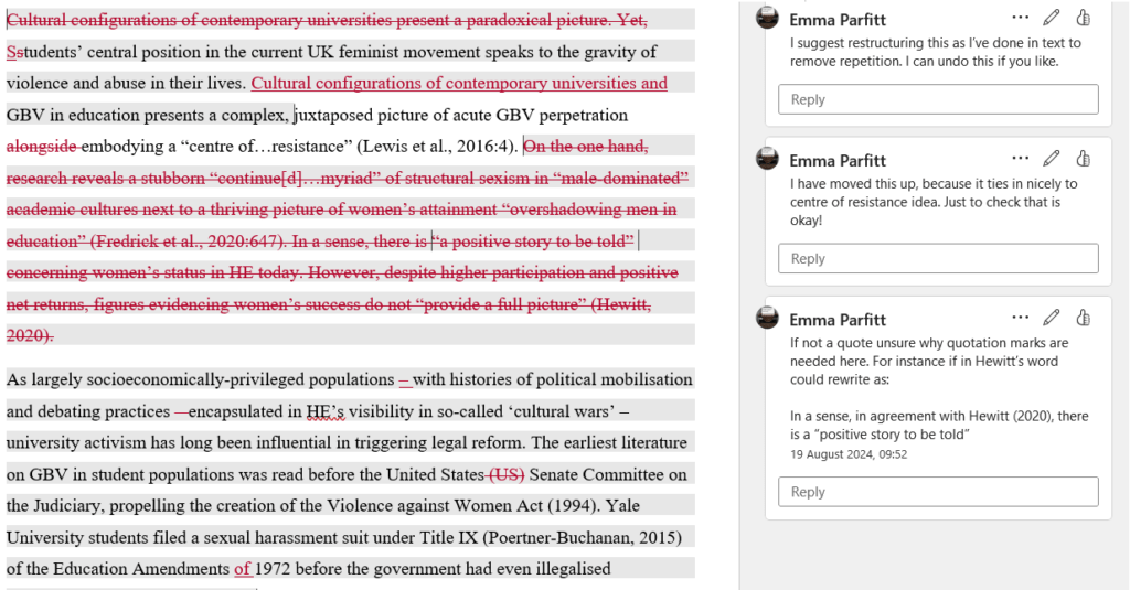 recommended thesis proofreader